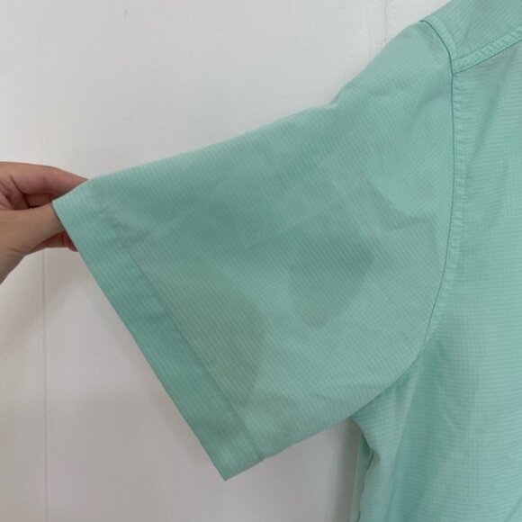 EDDIE BAUER  Tech Woven Shirt UPF Protection Moisture Wicking Top in Mint Mens L - Picture 8 of 11